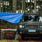 camping tarp rain に関連するアウトドア写真